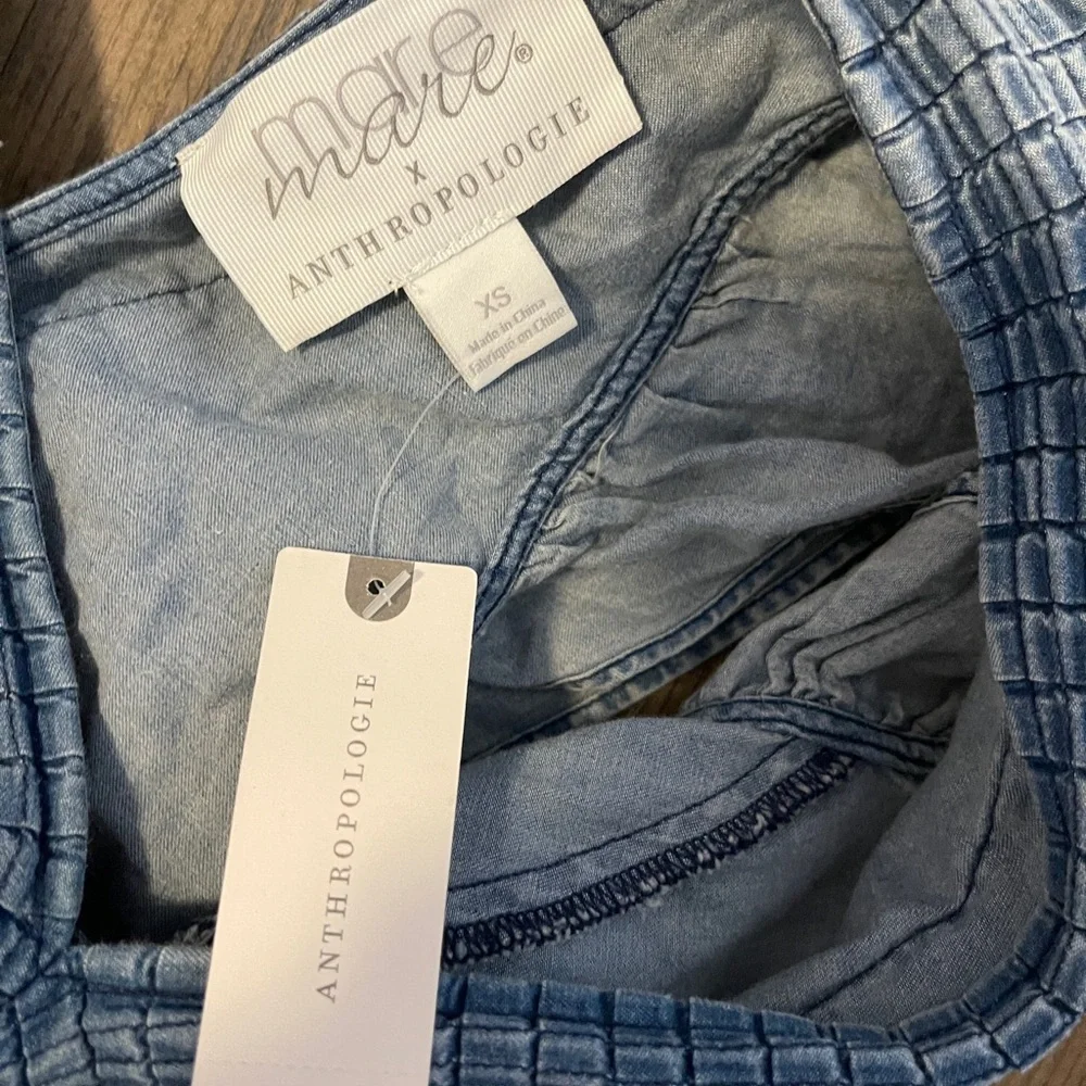 Anthropologie Maeve Denim Blue Top NWT size XS - Picture 2 of 9